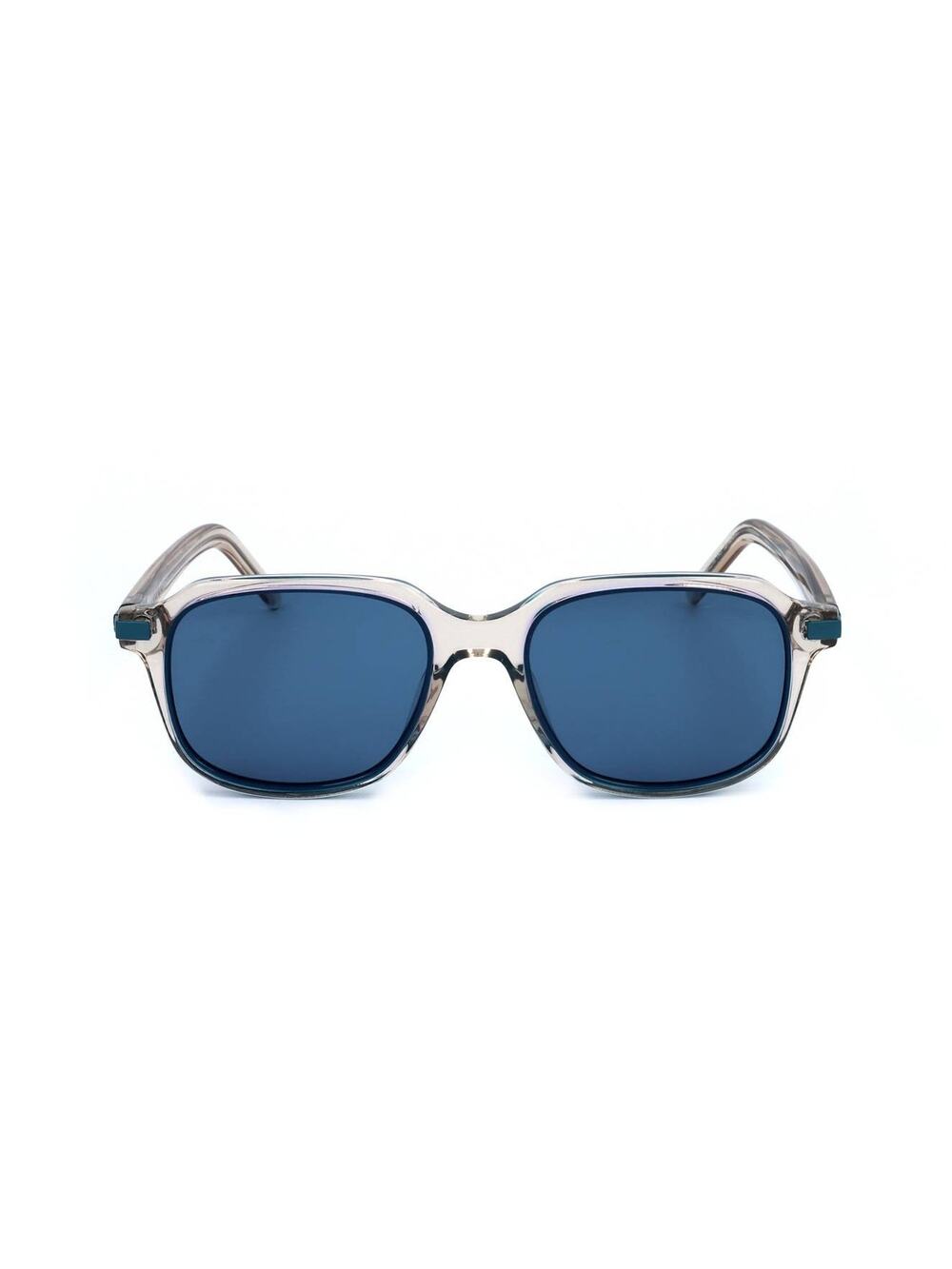 Kartell Sunglasses KL020S 04 Transparent Crystal Geometric Frame Blue Lens 51mm